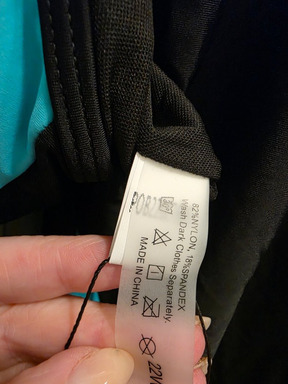 NWT Daci Plus Size Tankini Swimdress with Boyshorts Black Turquoise 22W - Picture 2 of 4